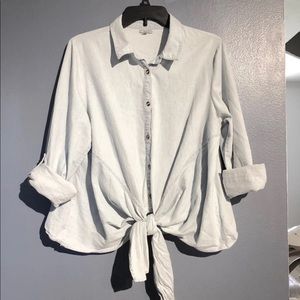 Chambray Tie Blouse